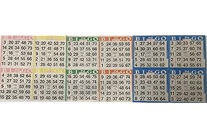SmallToys Bingo Paper Game Cards - 4 Cards - 5 Sheets - 125 Books - 8 Inch Square Size Disposable Sheet - Made in USA