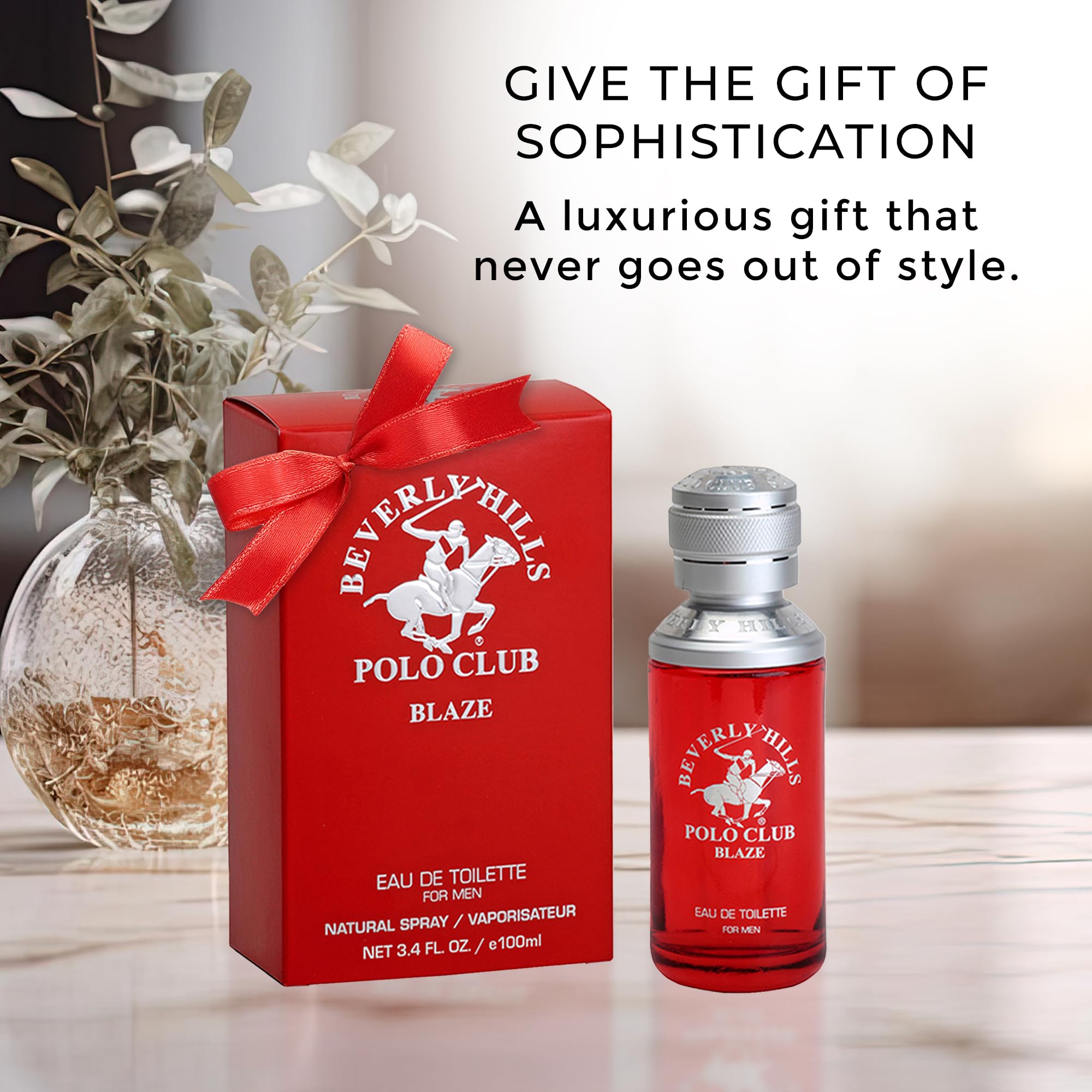 Beverly Hills Polo Club BLAZE - Cologne for Men with Notes of Cedar & Basil - Fresh & Classy Fragrance Scent - Eau De Toilette Spray 3.40fl.oz / 100ml