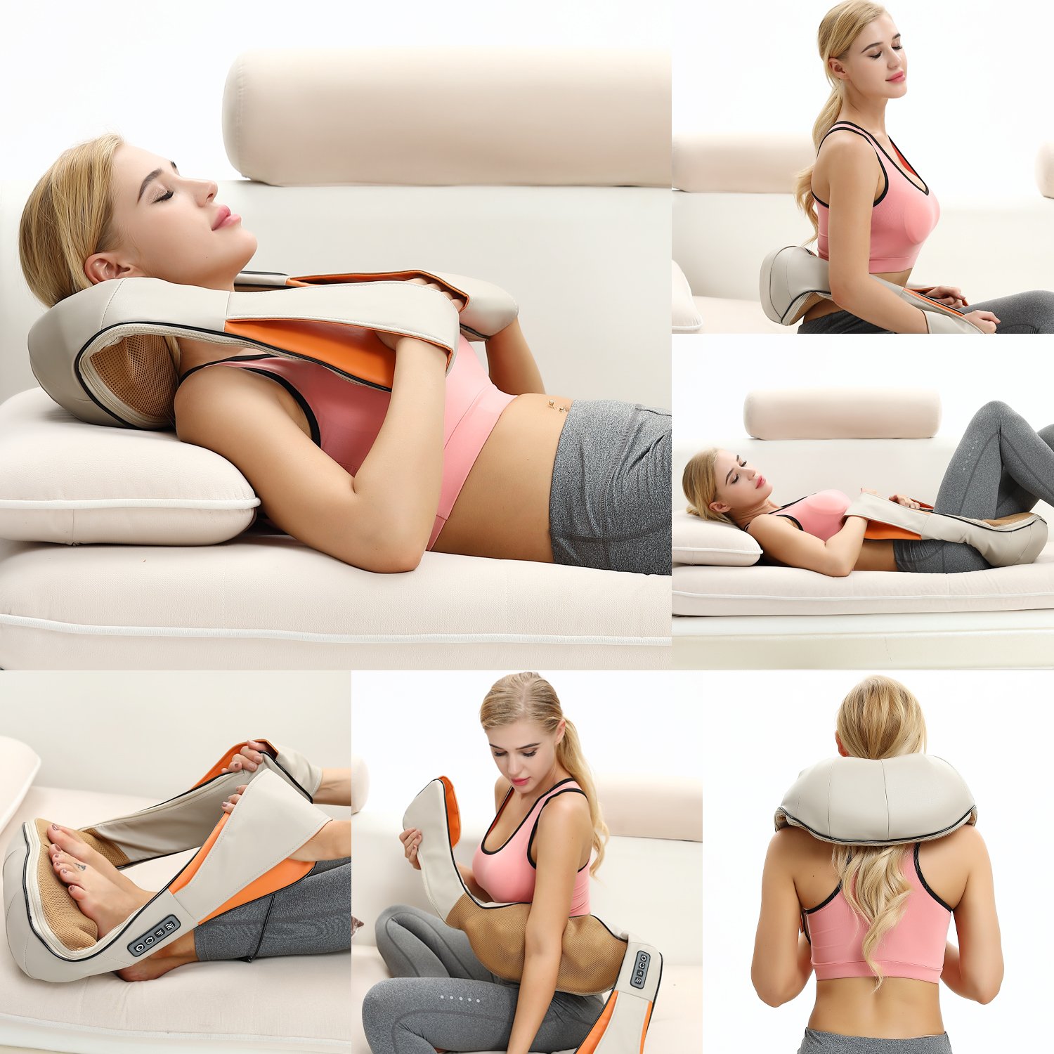 Betorcy Shiatsu Neck Massager - with Heat 4D Kneading, Adjustable Intensity, Relieve Muscle Pain - for Neck, Back, Shoulders, Legs, Foot