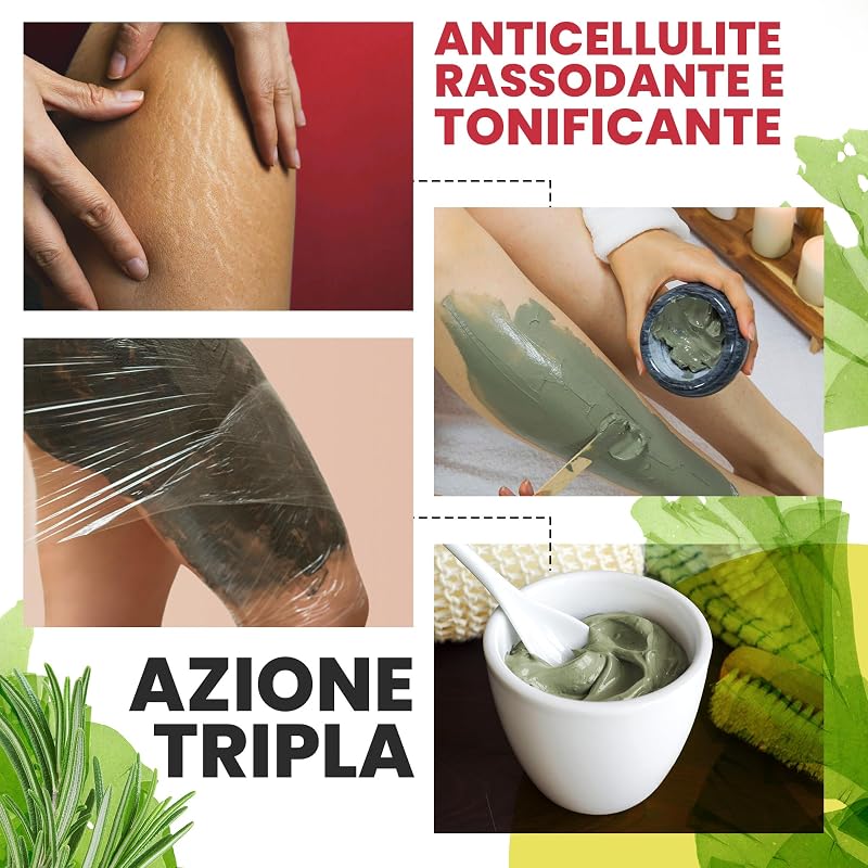 Fango di Alghe Anticellulite: Combatti la Cellulite e la Flaccidità Corpo. Effetto Rassodante e Risultati Visibili. Fango Professionale SPA Trattamento d'Urto - Pronto all'Uso - 6000 g (6 kg)