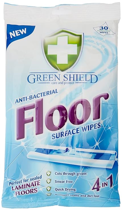 Greenshield Anti-Bacterial Floor Wipes - 30 Extra-large wipes