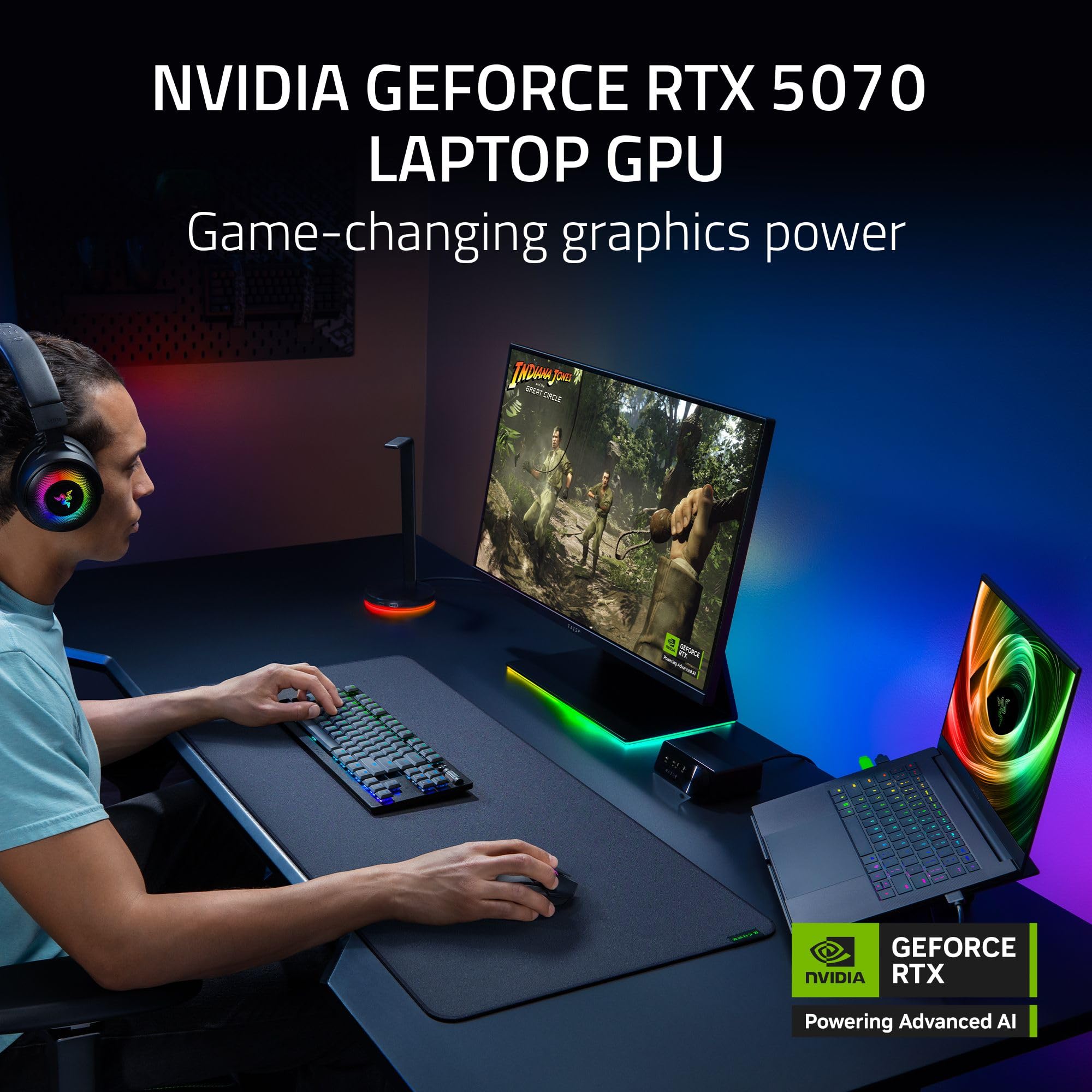 Razer Blade 14 (2025) Gaming Laptop: NVIDIA GeForce RTX 5070 - AMD Ryzen AI 9 365 CPU - 3K 120Hz OLED Display - 32GB LPDDR5X RAM - 1TB SSD - Thin & Lightweight - Chroma RGB - Windows - Mercury