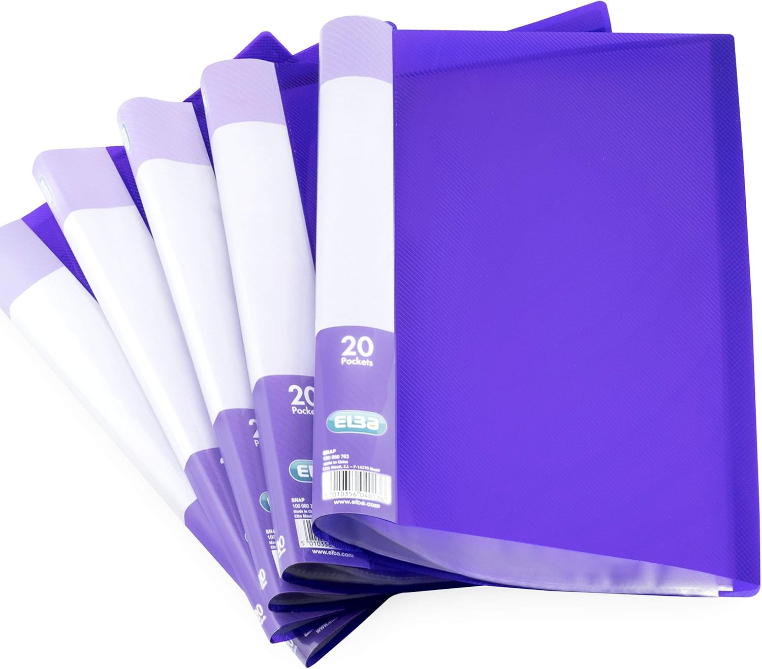Elba Snap A4 Polypropylene Display Book Folder 20 Pocket Purple