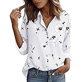Wrinkle Free Button Down Shirts for Women Charm Slim-Fit Long Sleeve Formal Solid Dress Shirt Blouses Tops