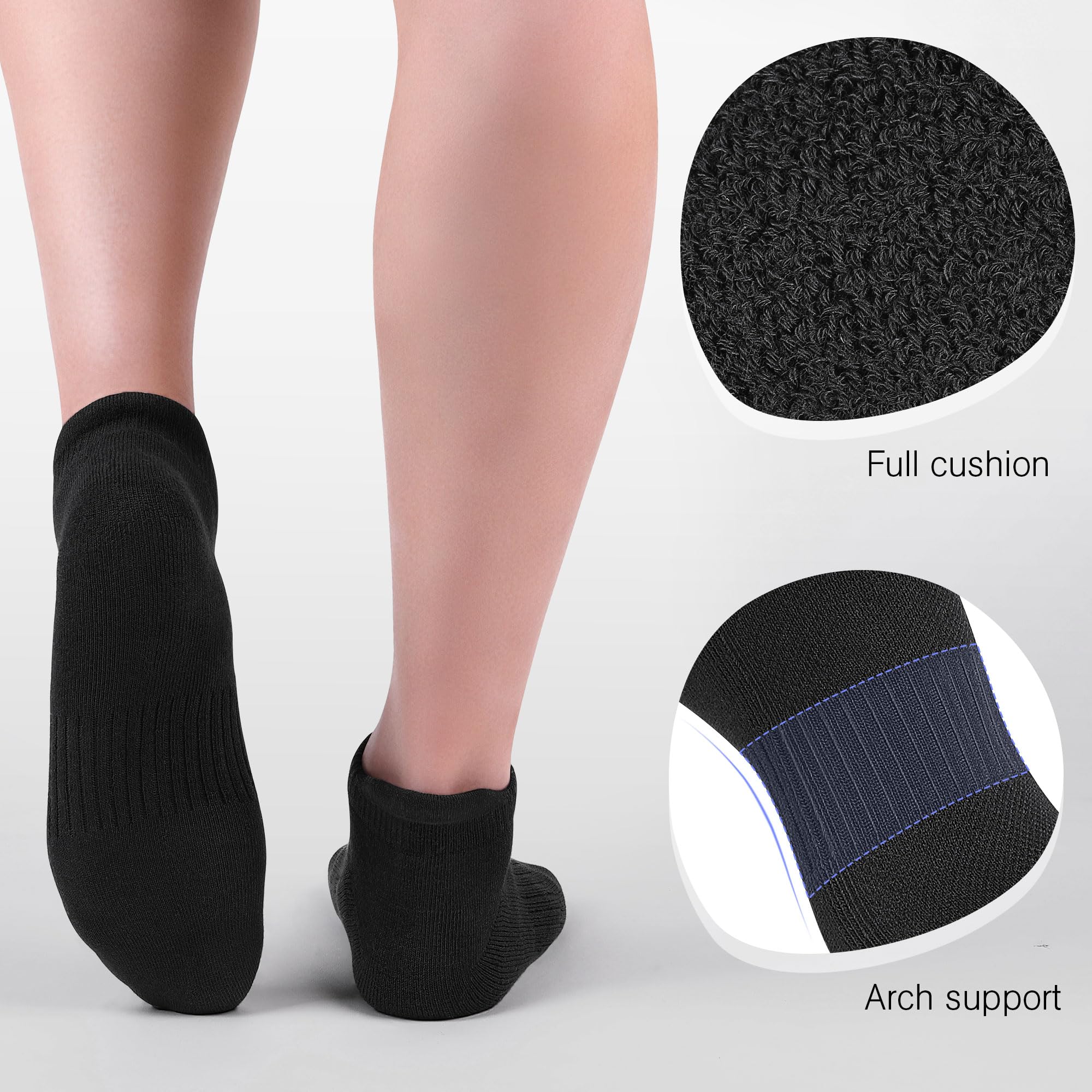 KAXIFEI Felicigeely Ankle Athletic Running Socks Low Cut Sports Socks Breathable Cushioned Tab Socks for Men Women 6 Pairs