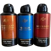 Bath &amp; Body Works The Men's Shop Body Spray - Pack of 3 (Mahogany Teakwood, Ocean, Bourbon)