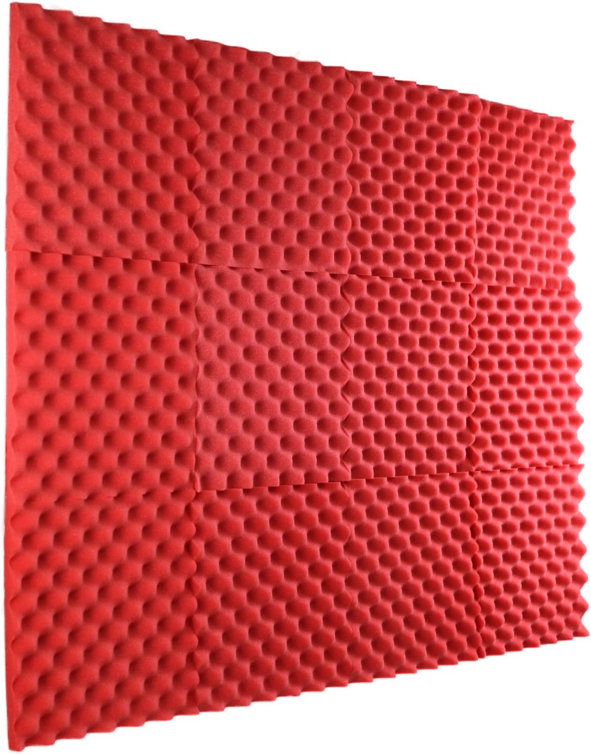 New Level 12 Pack - All Red Acoustic Panels Studio Foam Egg Crate 1" X 12" X 12"