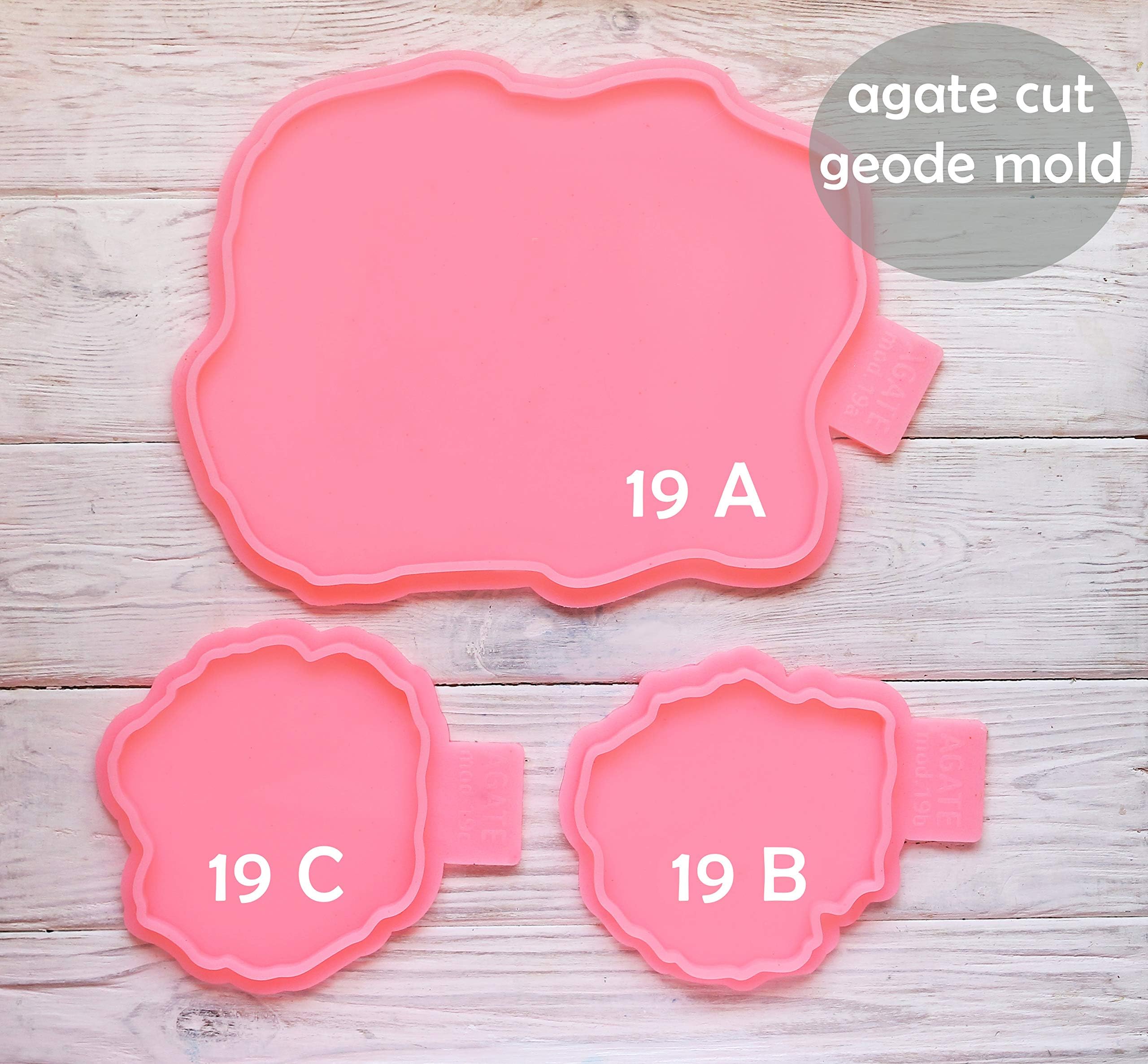 Agate Tray Geode Coasters - Silicone Form for Art - Stone Segments - Silicone forml for epoxy - Coaster Fluid Art Glossy