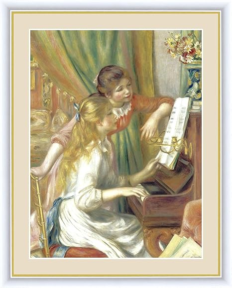 Amazon Co Jp アート額絵 ルノワール ピアノに寄る少女たち 世界の名画 額入り インテリア アート F4 34 42cm Generic