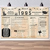Back in 1995 Backdrop Large Wall Banner, Retro Style Happy 31st Birthday Wedding Anniversary 31 Years Class Reunion Poster Background for Men Women Party Decorations Supplies