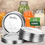 24-Count, Regular Mouth Canning Lids for Ball, Kerr Jars - Split-Type Metal Mason Jar Lids for Canning - Food Grade Material,