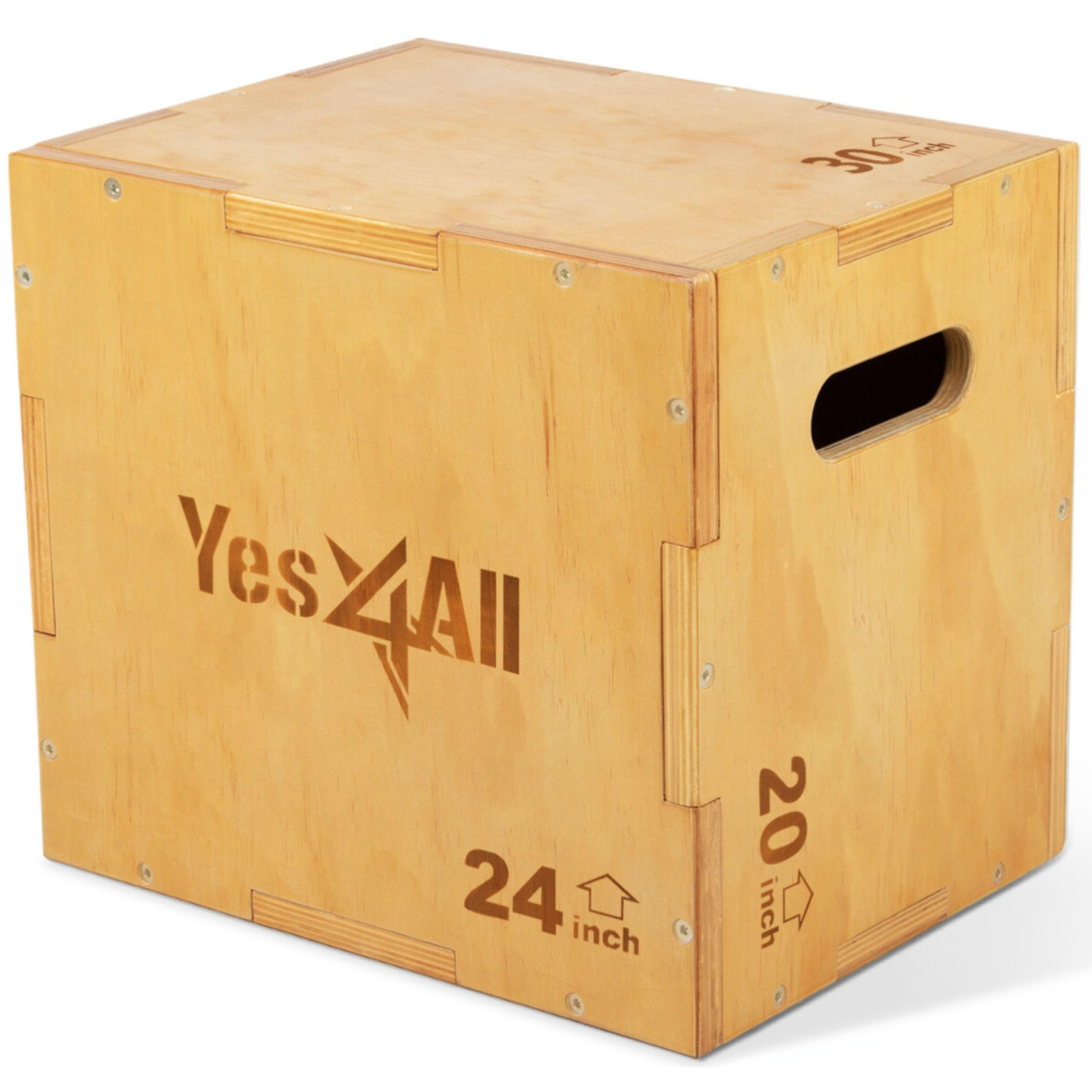 Photo 1 of Yes4All 3 in 1 Wooden Plyo Box, Plyometric Box for Home Gym and Outdoor Workouts - 30x24x20", SGQ6
