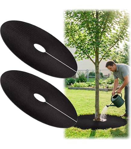 Amazon.com : Cosmos 6 Pcs Tree Mulch Ring Round Weed Barrier for