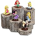 MOOCA Wooden 6 Pcs Hexagon Risers for Display Jewelry and Accessories Display Stand, Coffee