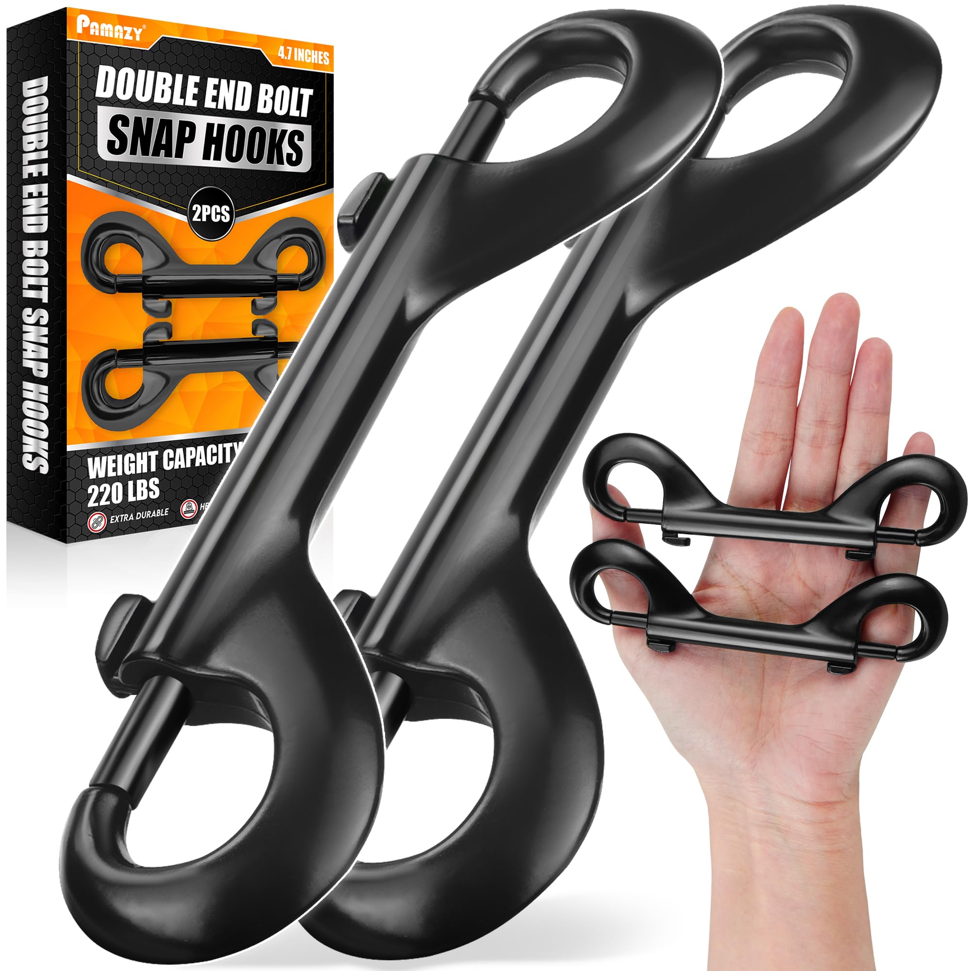 Photo 1 of [Extra Durable] 4.7” Double Ended Bolt Snaps Hooks 220LBS Weight Capacity, Heavy-Duty & Rust-Resistant Zinc Alloy Double Sided Clips, Best for Dog Leashes, Awnings, Sports Equipment, Boating (2 Pack)