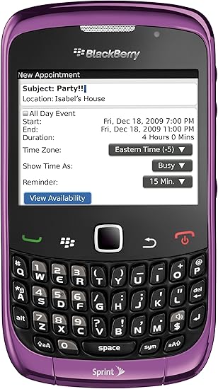 Amazon Com Blackberry Curve 9330 Telefono Color Morado Sprint