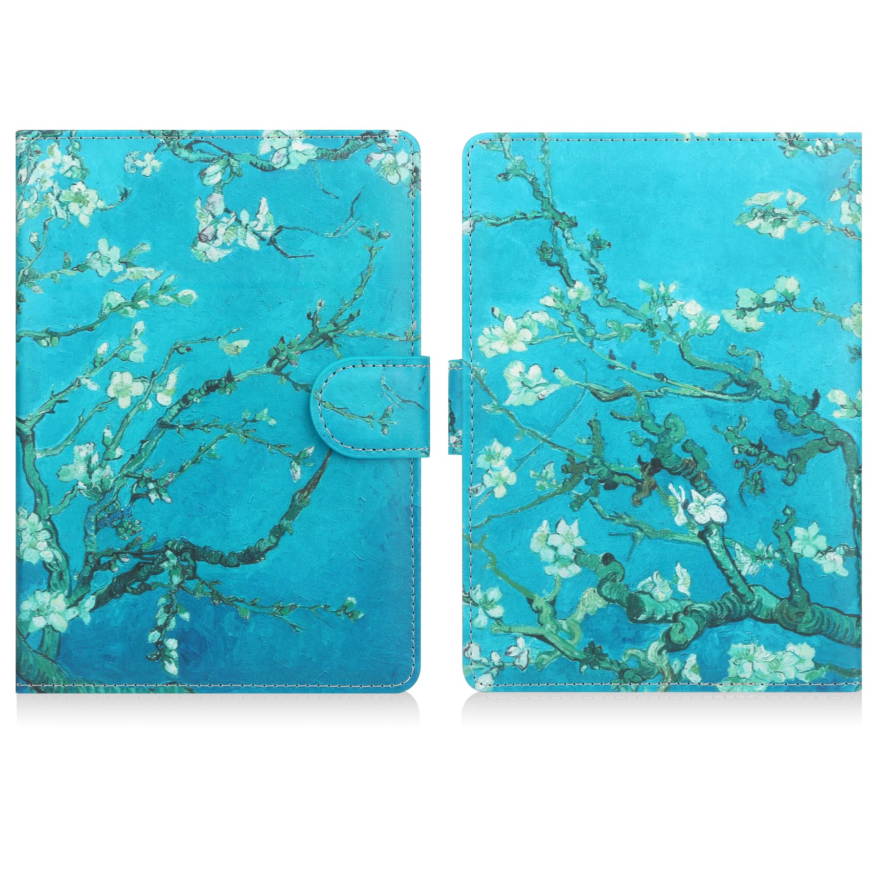 Universal Case Compatible with 6”-6.8” Kobo/Pocketbook/Tolino E-Book eReader Kindle Paperwhite/Kobo Clara HD/Kobo Clara 2E Leather Stand Cover for 6-6.8'' E-Book eReader,Flower