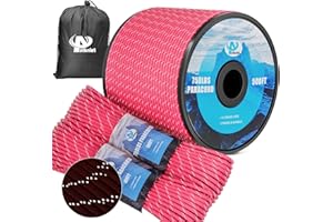 AYSTKNIET 750Ib Reflective Paracord Rope,100' 200' 500' 1000',4mm 11 Strand Parachute Spool Cord with Collecting Bag, para Cord Lanyard for Clothsline, Hammock, Camping, Hiking and Survival