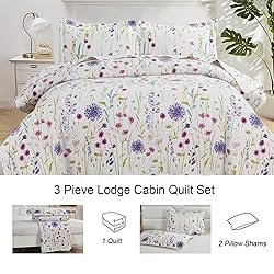 Ycosy Floral Quilt Sets Full/Queen Size Country