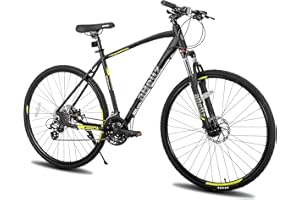 700c (28") Hybrid Bike, 52 cm Aluminum Frame, Lockout Suspension Fork, Shimano 24-Speeds Road & Mountain Bike
