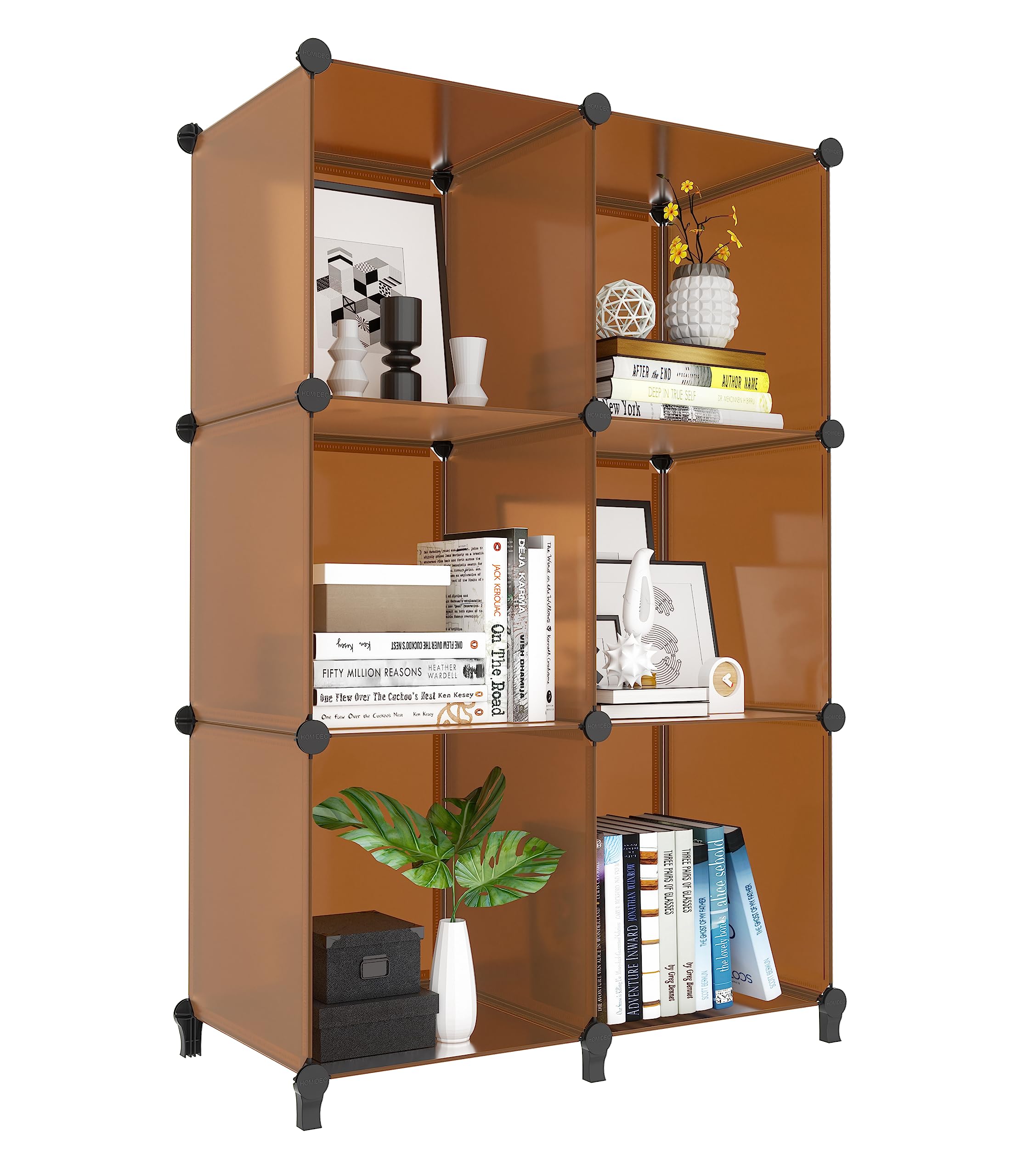 Photo 1 of 6-Cube Storage Organizer, Closet Organizer Storage Shelf Bookcase Bookshelf with Metal Hammer, Storage Cubes Organizer Cabinet for Kids, Closet, Bedroom, Bathroom, (11.8x11.8x11.8 inch)