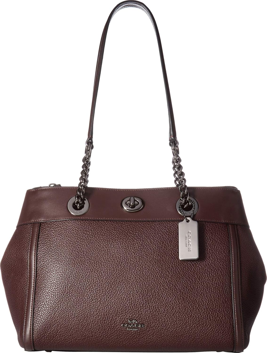 coach edie mixed leather