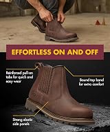 V12 Rawhide Chelsea Boots Men Steel Toe Cap Heat-Resistant Sole UK 9 view 5