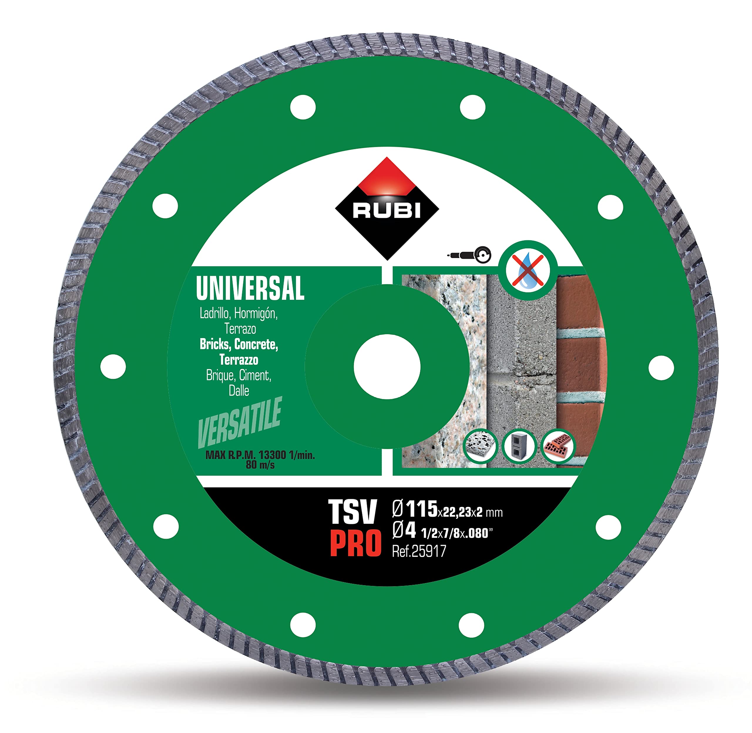 Rubi - General Purpose Diamond Blade, Turbo, 25917,Grey,115 mm