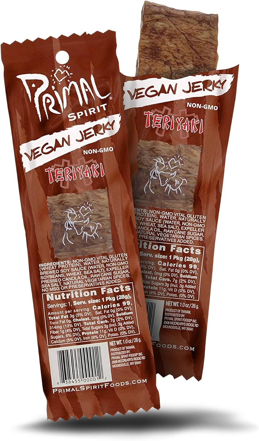 Primal Spirit, Vegan Meatless Jerky Strips High Energy, High Protein