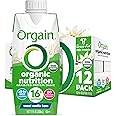 Orgain Organic Nutritional Protein Shake, Vanilla Bean - 16g Grass Fed Whey Protein, Meal Replacement, 20 Vitamins & Minerals, Fruits & Vegetables, Gluten Free, Non-GMO, 11 Fl Oz (12 Pack)