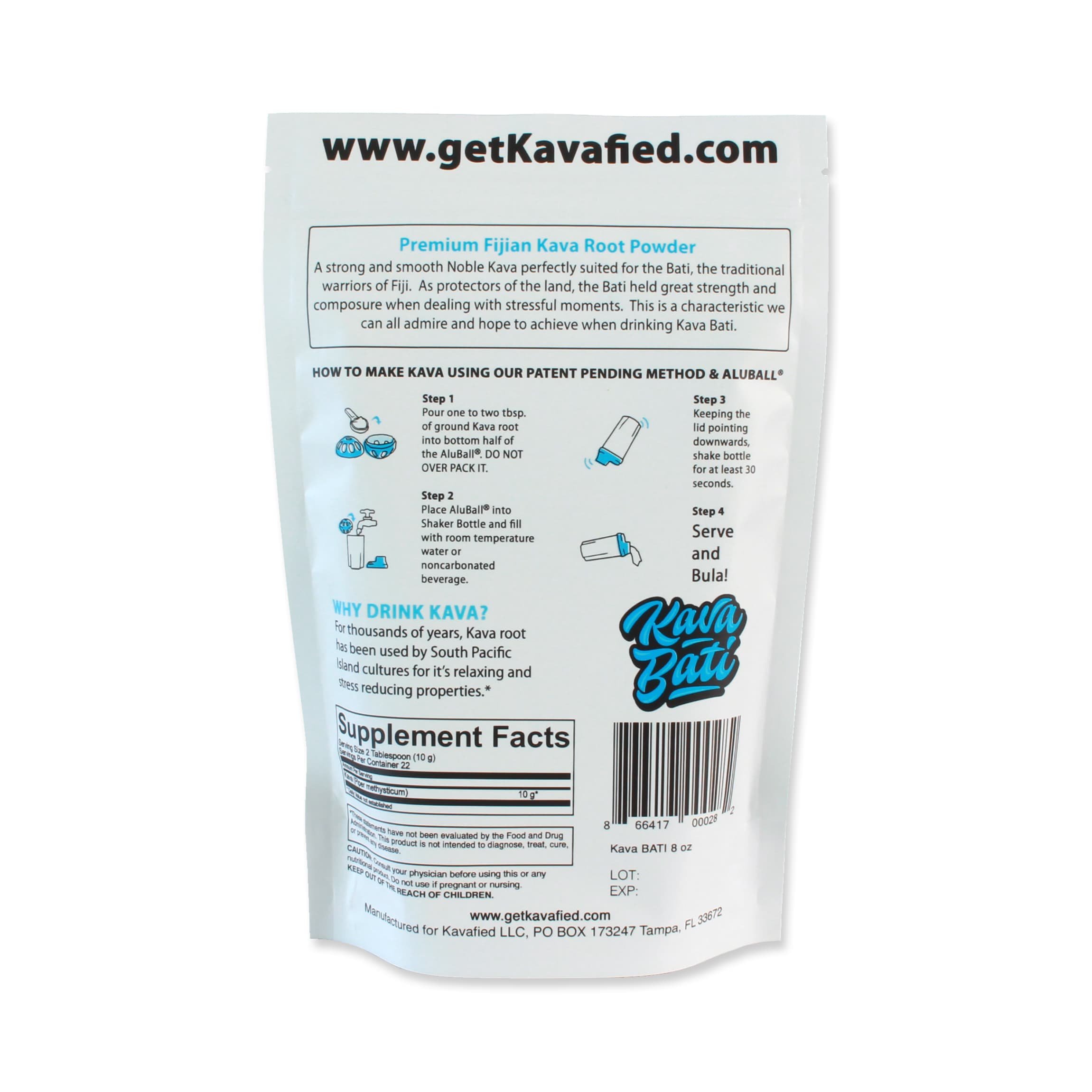 Kavafied KAVA BATI - Premium Noble Fijian Kava Root (Waka) - 8oz.