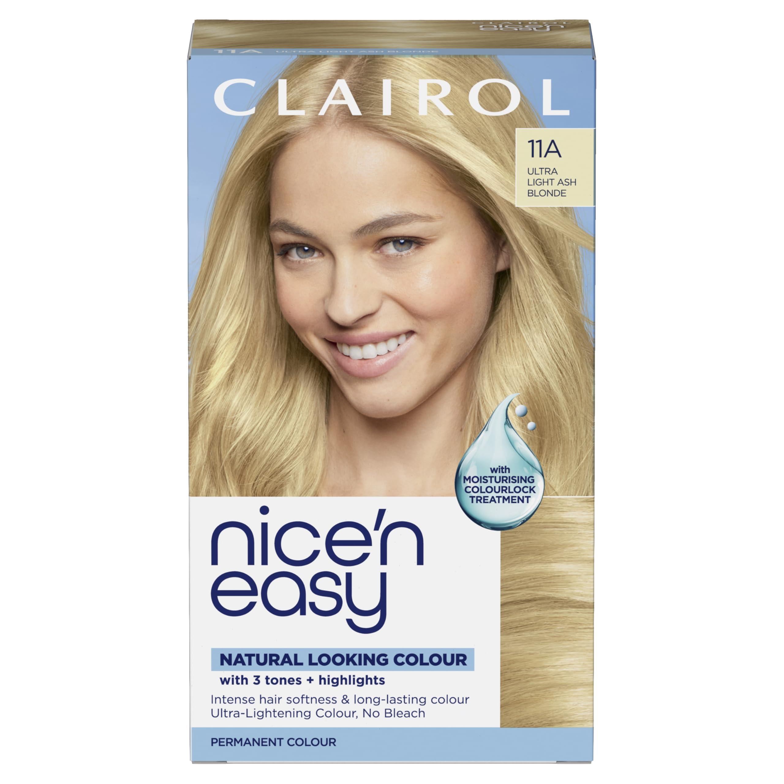 Clairol Nice'n Easy Crème, Natural Looking Oil Infused Permanent Hair Dye, 11A Ultra Light Ash Blonde