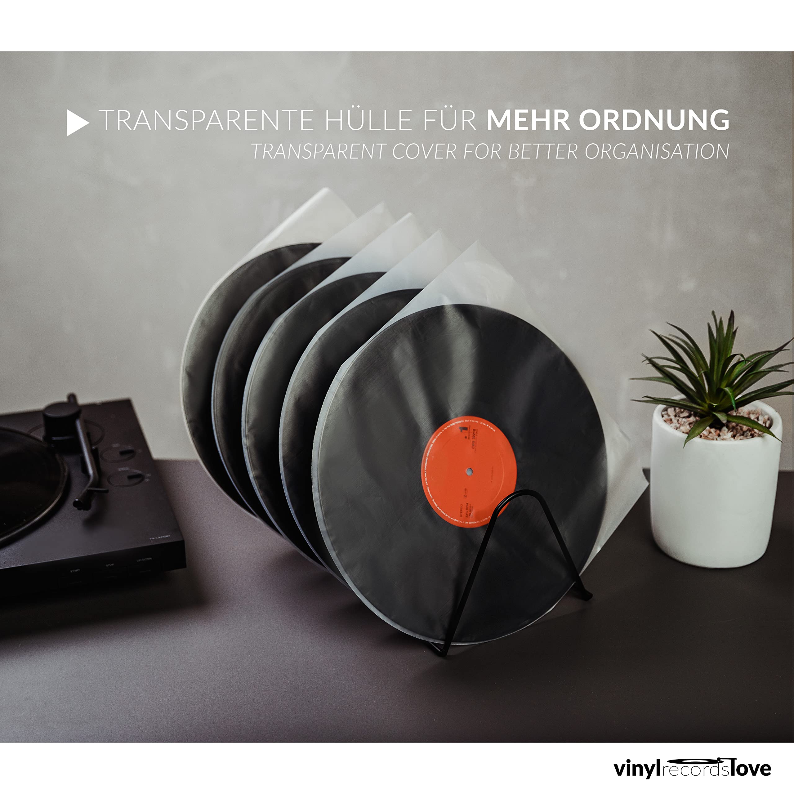 Schallplatten Innenhüllen 12" | 50 Stück Vinyl Hüllen | Plattenhüllen transparent | Optimaler Schutz | Schallplatten Hüllen | LP Schallplattenhüllen | LP Schutzhüllen | Antistatisch Vinyl Sleeves 6