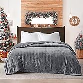 SUNVIVI Heated Blanket King Size, Heating Electric Throw Blanket Dual Control, 10 Heat Settings, 12 Hours Auto Off, Machine Washable, ETL Certified, Overheating Protection, Grey