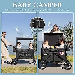 Stroller Wagon for 2 Kids with Rain Cover, High