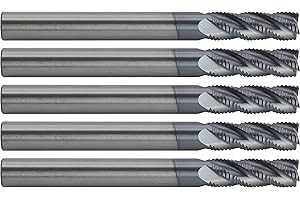 CME TOOLS CME 5 pcs Micrograin Carbide Roughing End Mills, Square Nose, TiAlN Coated, 1/4" Mill Diameter, 3/4" Length of Cut, 2 1/2" Overall Length, 4 Flute, Fine Pitch, Center Cutting