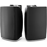 Herdio 8 Inch 600W Outdoor Speakers Passive Waterproof Wired with Powerful Bass, Wall Mount Durable Loud Sound System | Ideal for Large Spaces: Commercial Areas, Spacious Backyards, Auditorium (Black)