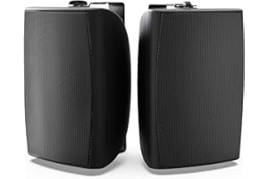 Herdio 8 Inch 600W Outdoor Bluetooth Speakers Waterproof Wired with Powerful Bass, TWS Pairing Wall Mount Durable Loud Sound 