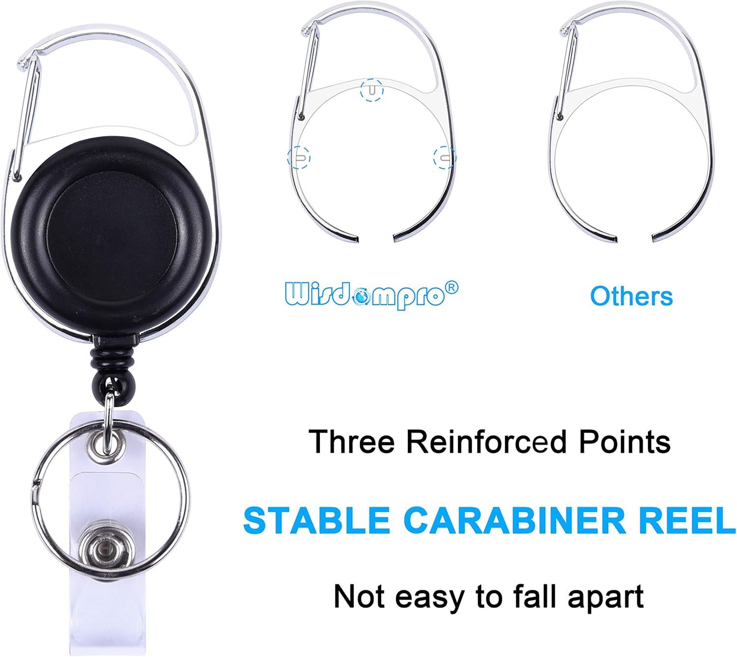Wisdompro Badge Holder, 2-Sided PU Leather ID Badge Card Holder with 1 Clear ID Window and 2 Card Slots - Image 4