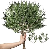 Giegxin 6pcs Large Christmas Evergreen Pine Branch 28.35" Artificial Pine Stem Faux Cypress Twigs Norfolk Spray Greenery Picks Sprigs for Vase Fillers Winter Holiday Cedar DIY