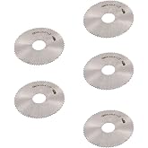 LDEXIN 5pcs 72 Teeth HSS Slitting Saw Arbor Hole Round Slotting Cutting Wheel Disc Jeweler Mill Cutter Cutting Tool Silver Tone,60mm/2.4" Dia 0.5mm Thickness