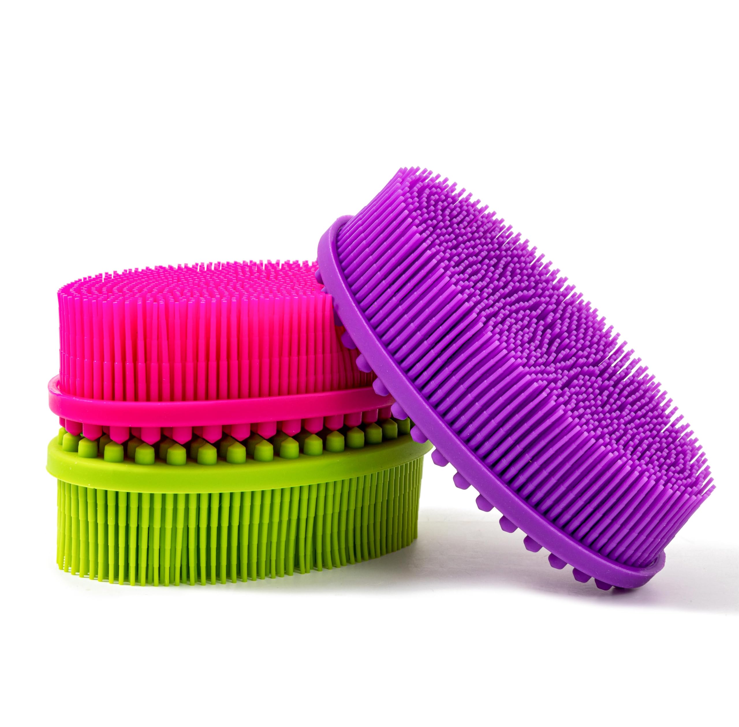 Premium Sensory Brush for Kids or Autism,Soft Silicone Body Scrubber,2 in 1 Sensory Room Occupational Therapy Brushes,Silicone Loofah,Pet Shower Brush Bath Brushes