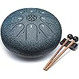 Steel Tongue Drum Hand Drums: 6 Inch 8 Notes Metal Musical Instruments, Music Gifts for Family Friends (Navy)