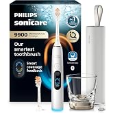 Philips Sonicare Next-Gen DiamondClean 9900 Prestige Electric Toothbrush | Sonic Toothbrush, SenseIQ, Smart Coverage Feedback, Smart Pressure Feedback, 24 Settings, 14-Day Battery, White, HX9834/91