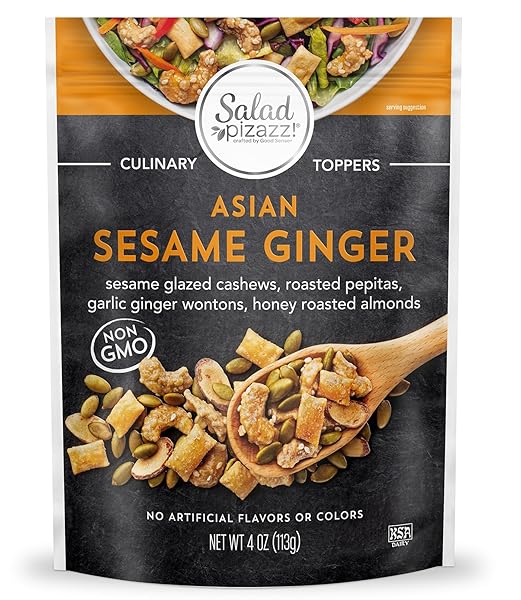 ASIAN SESAME GINGER SALAD TOPPING, 4OZ, NON GMO, NO ARTIFICIAL FLAVORS OR COLORS