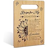 Godmother Cutting Board Gifts, Wood Charcuterie Boards Gifts For Godmother, Birthday Mother's Day Gifts For Godmother, Kitchen Decorations Gifts, Recipe For Godmother Bamboo Cutting Board Gifts -A11