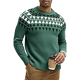 HOTake Men's Pullover Crewneck Sweater, Fair Isle and Christmas Pattern Available