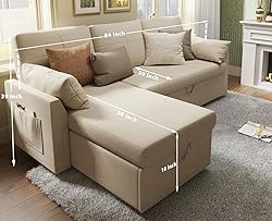 PaPaJet Sofa Bed, Sofa Sleeper with Storage