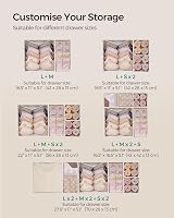SONGMICS Drawer Organisers Set of 12 Foldable Fabric Storage Boxes Cloud White view 5