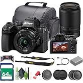 Nikon Z50II Mirrorless Camera with 50-250mm &amp; 16-50mm Lenses Bundle | For Photography &amp; Video | 64GB Memory Card + Cleaning Kit + More